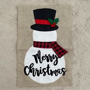 Merry Christmas Snowman Garden Flag - Outdoor Holiday Decor